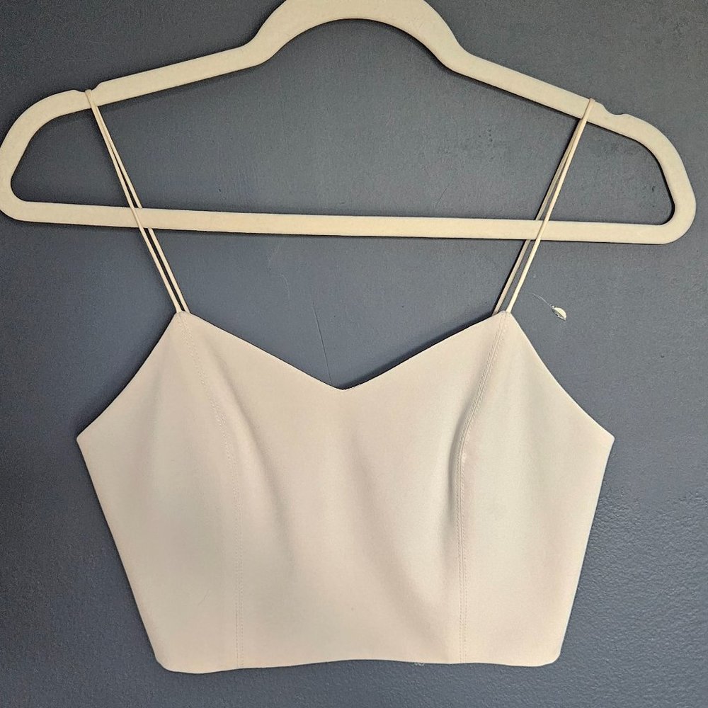 Alice + Olivia White Crop Top